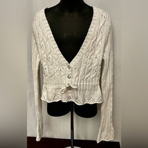 Girl’s Justice White Kniwlt Cardigan Size 8